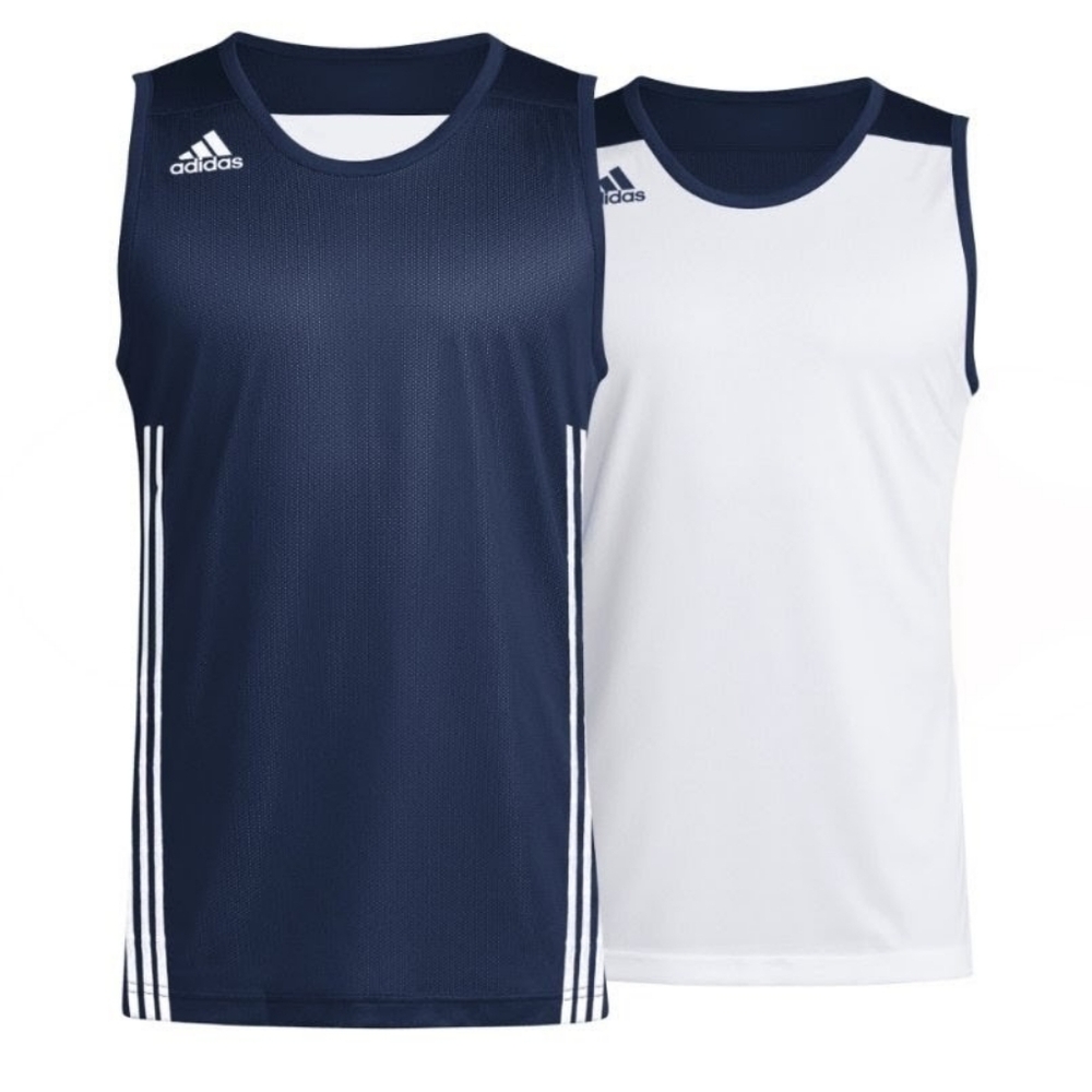 Adidas Navy and White Reversible Basketball Jersey Men's Size Large NEW!